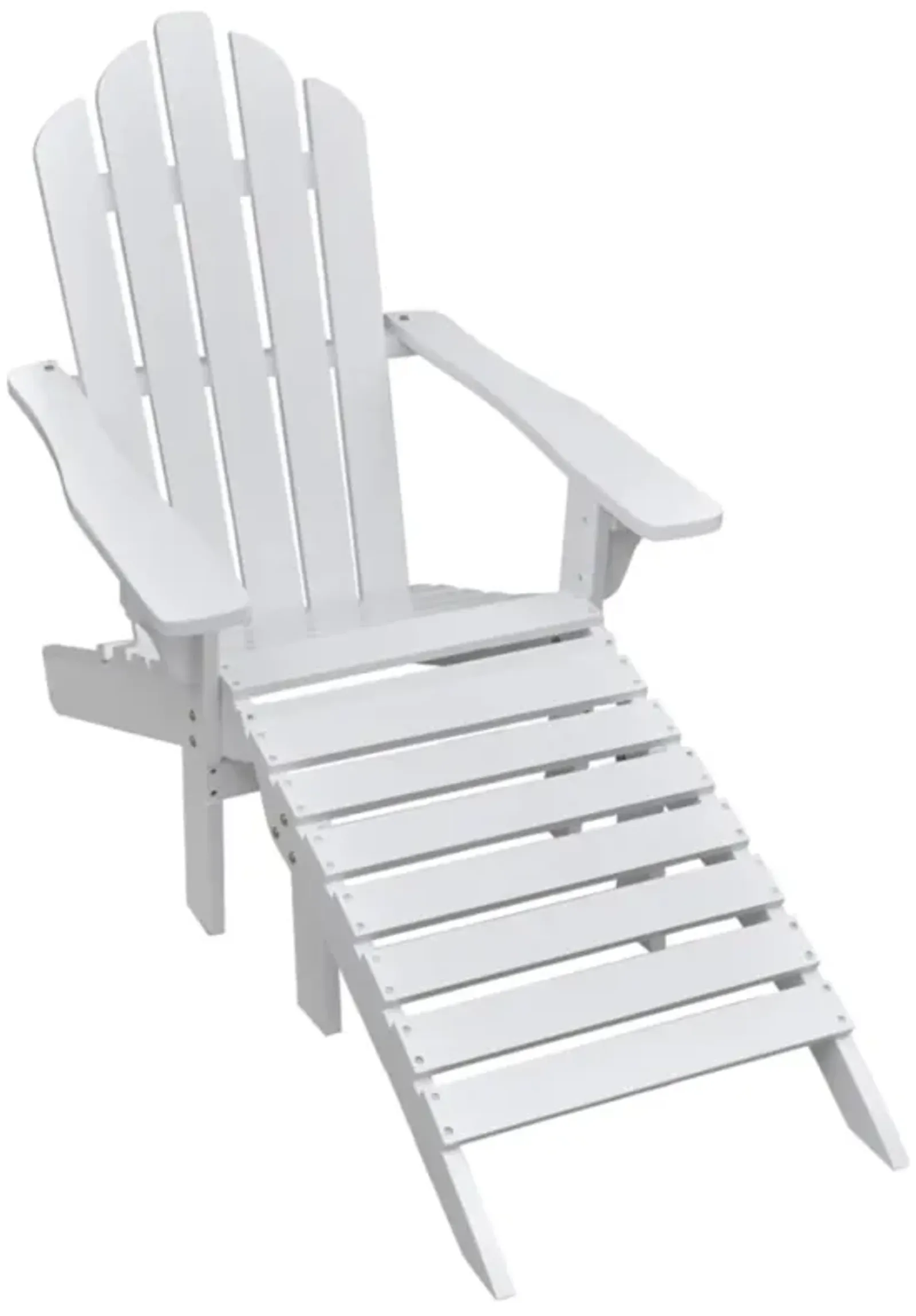 vidaXL Garden Chair with Ottoman Wood White