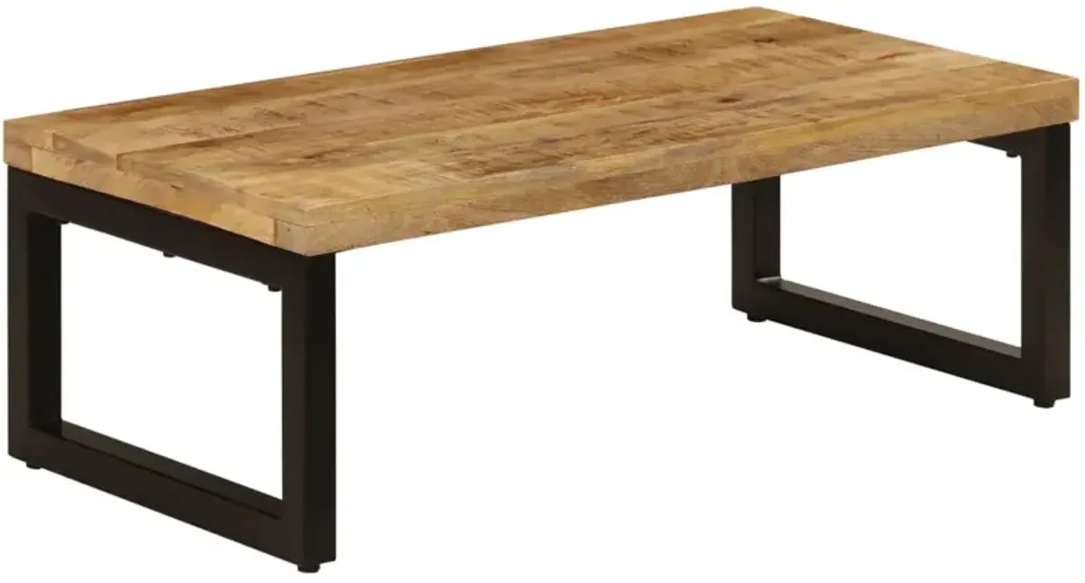 vidaXL Coffee Table 39.4x19.7x13.8 Solid Mango Wood and Steel