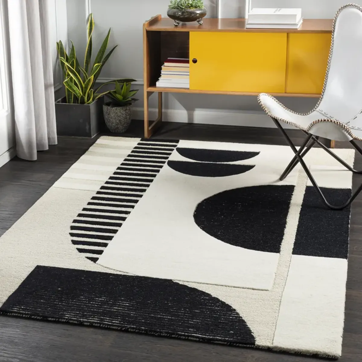 Brooklyn BRO-2304 6' Round Black Rug