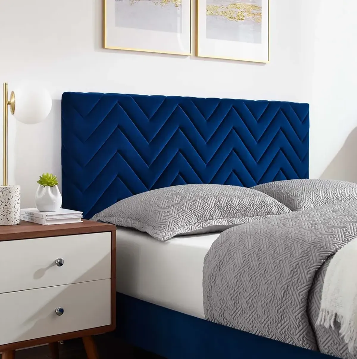 Modway - Leah Chevron Tufted Performance Velvet Full Platform Bed