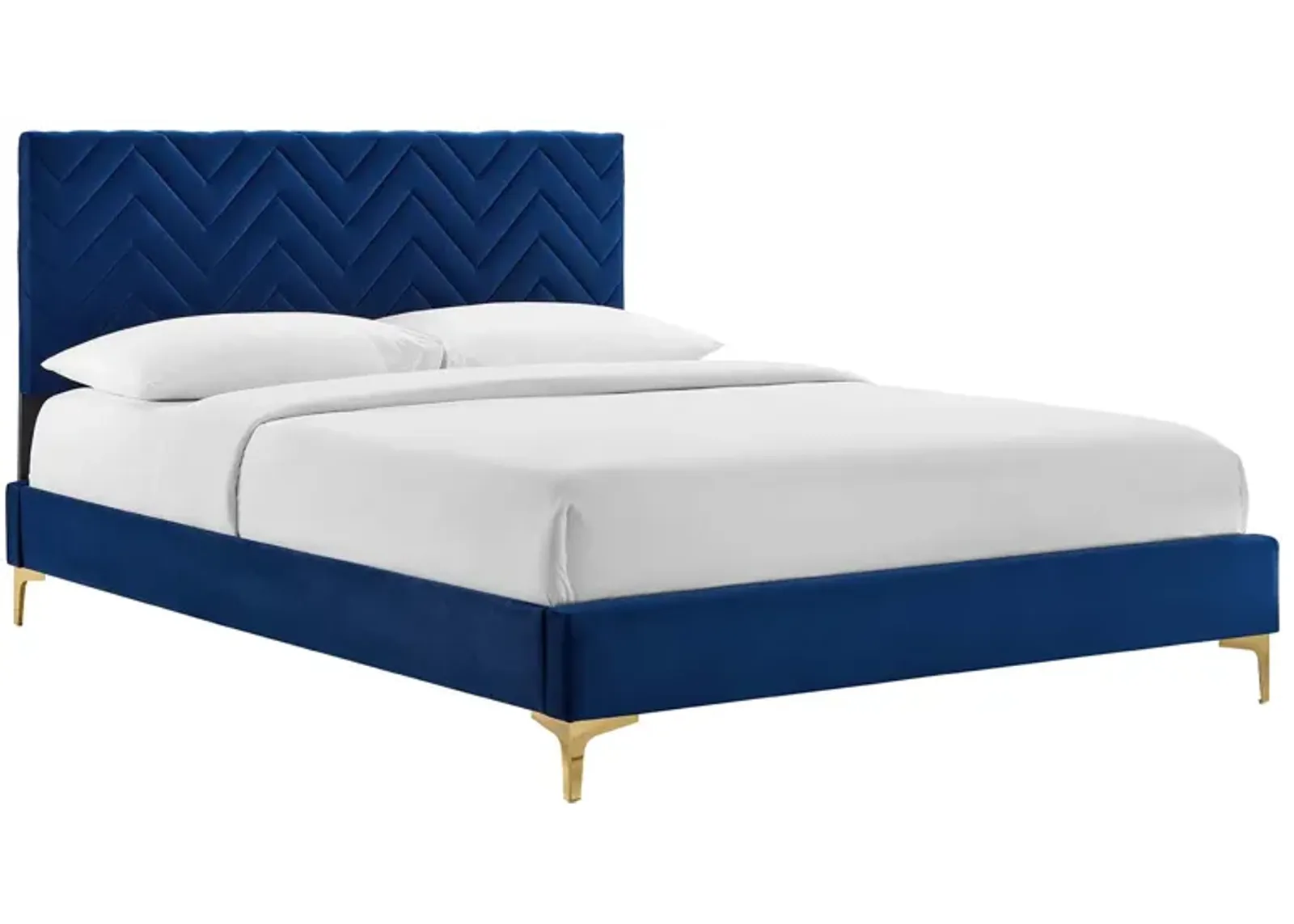 Modway - Leah Chevron Tufted Performance Velvet Full Platform Bed