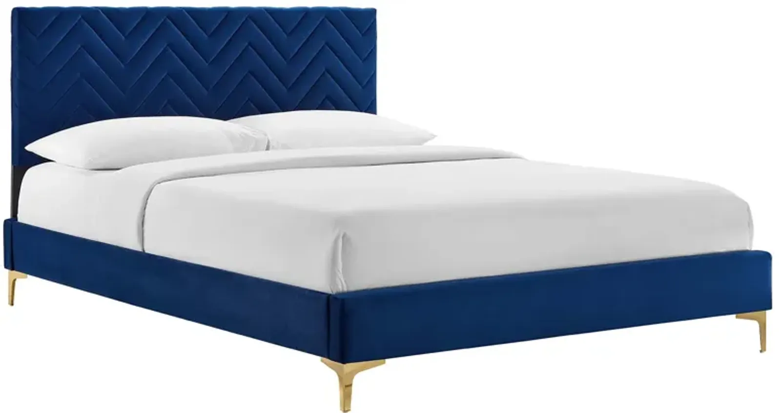 Modway - Leah Chevron Tufted Performance Velvet Full Platform Bed