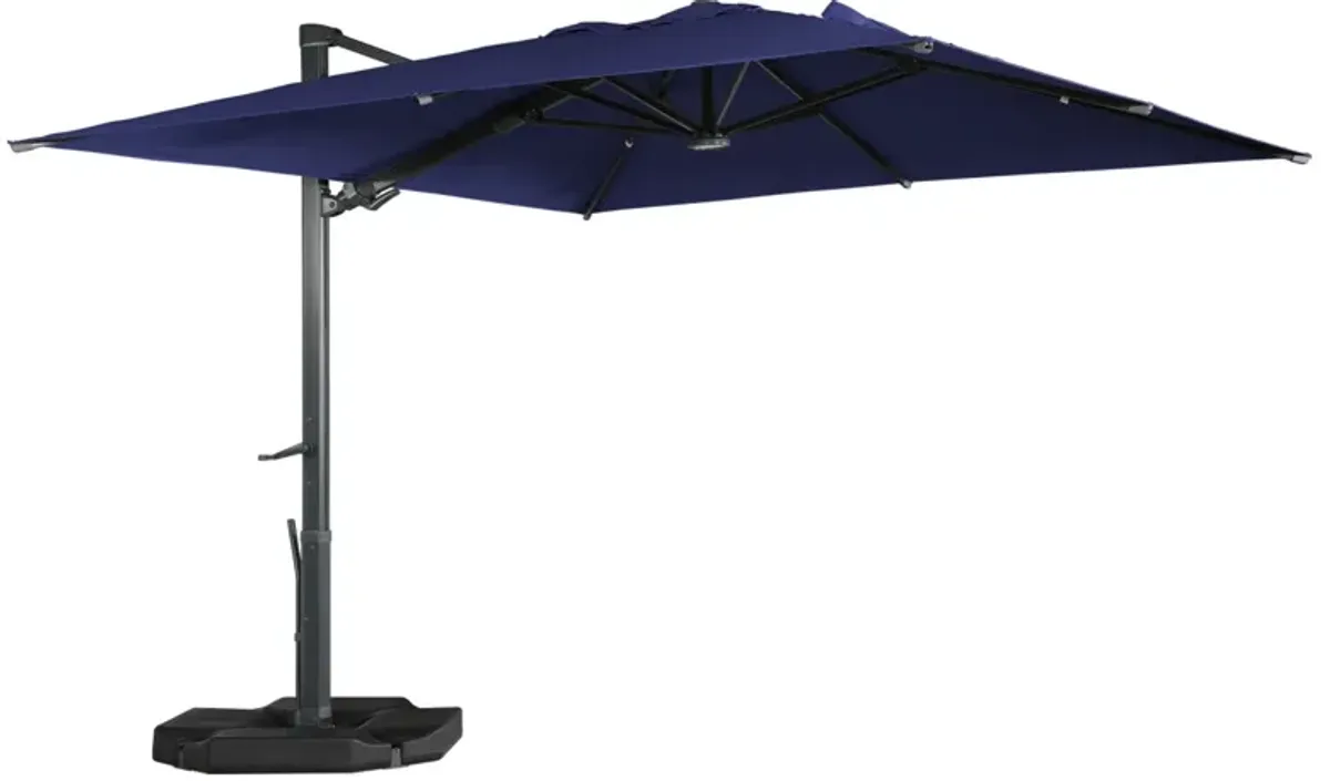 MONDAWE 13ft Square Solar LED Cantilever Patio Umbrella with Tilt for Outdoor Shade