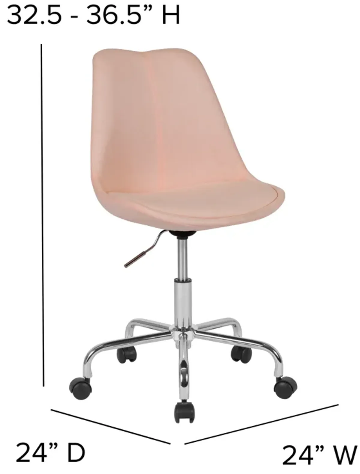 Aurora Series Mid-Back Fabric Task Office Chair with Pneumatic Lift and Chrome Base