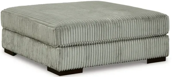 Lindy Accent Ottoman, Square 51 Inch Modern Style Light Gray Polyester - Benzara