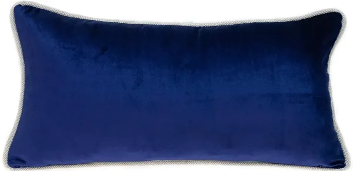 24"  Blue Cotton Transitional Throw Pillow