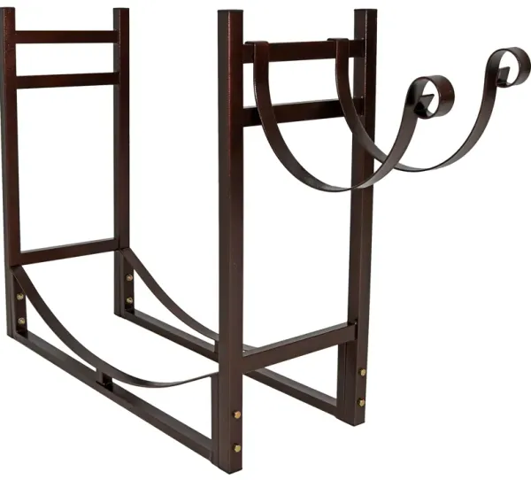 Sunnydaze 33 in Steel Firewood Log Rack with Kindling Holder