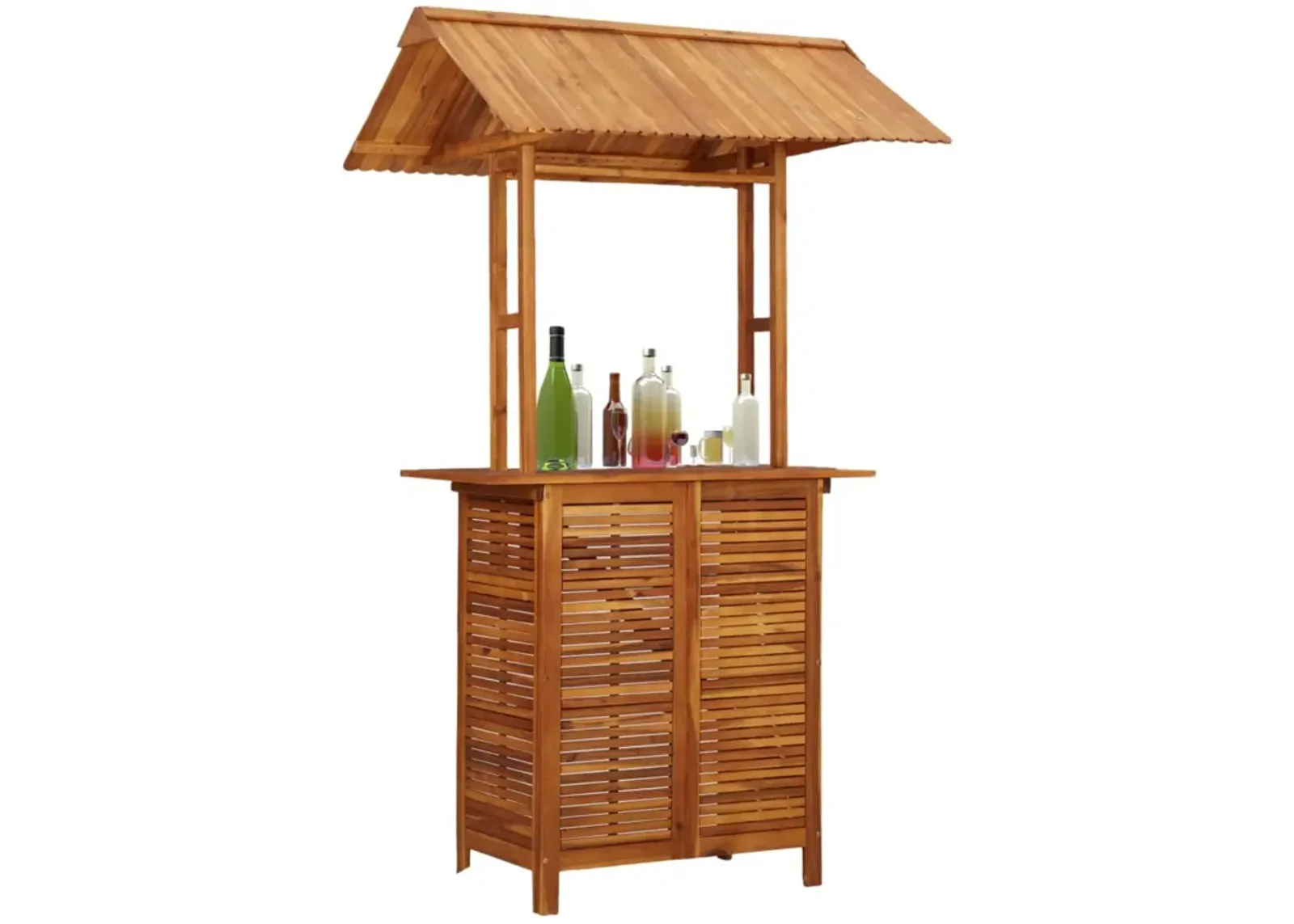 vidaXL Outdoor Bar Table with Rooftop 48"x41.7"x85.4" Solid Acacia Wood