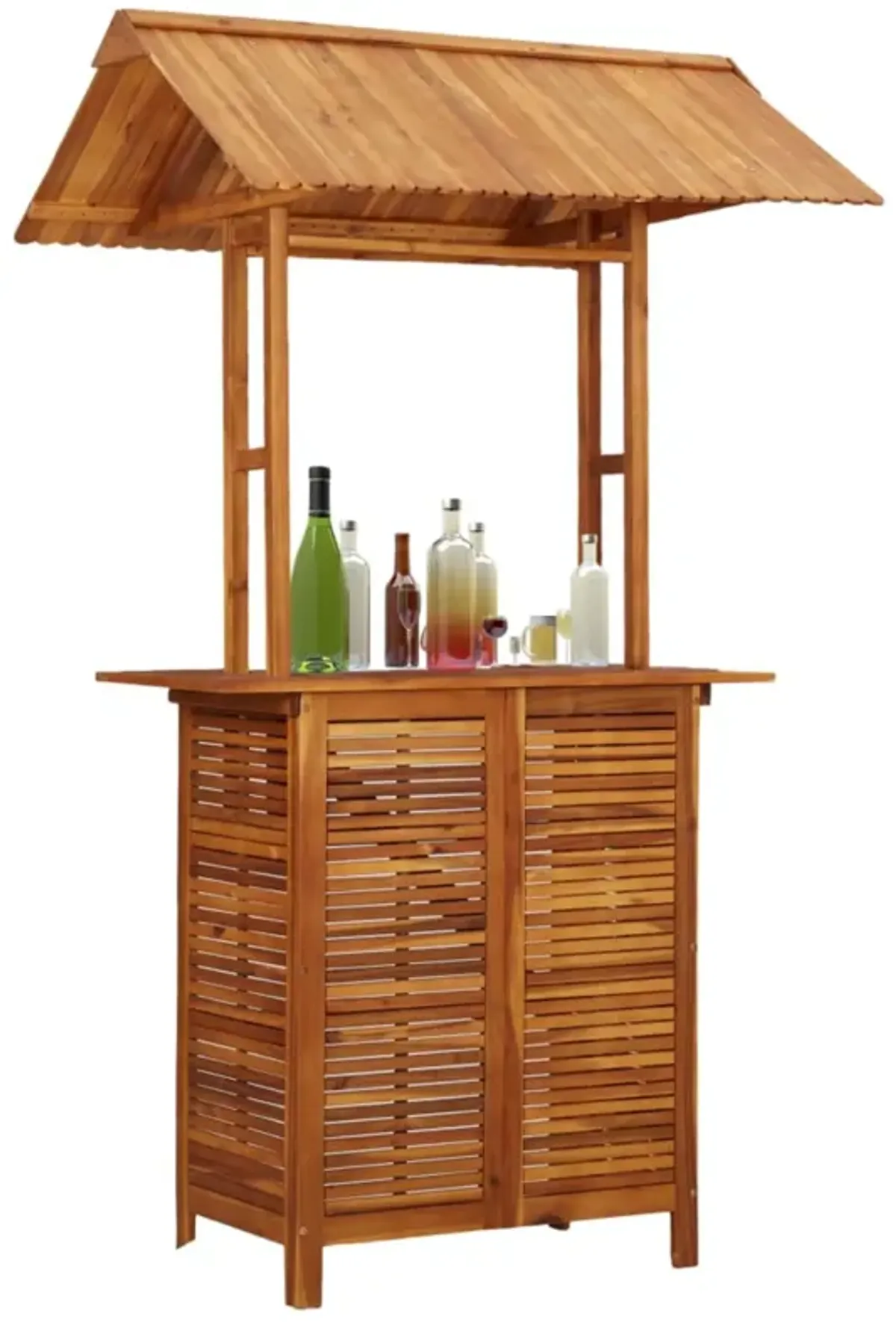 vidaXL Outdoor Bar Table with Rooftop 48"x41.7"x85.4" Solid Acacia Wood