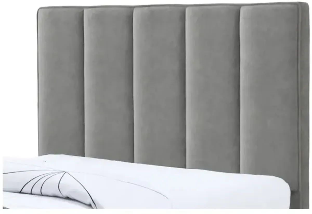 Meridian Furniture Hudson Grey Vegan Leather Twin Trundle Bed