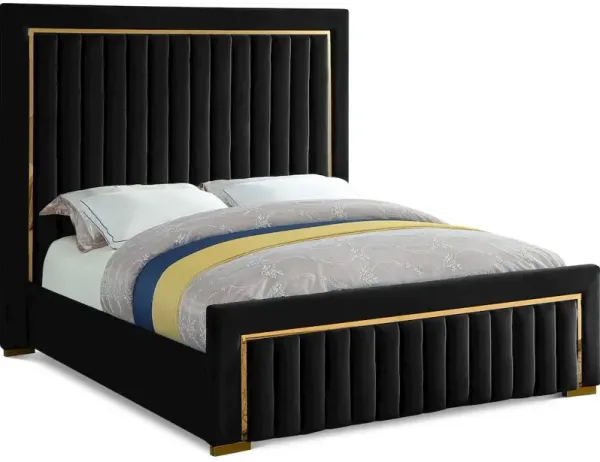 Meridian Furniture Dolce Black Velvet Queen Bed