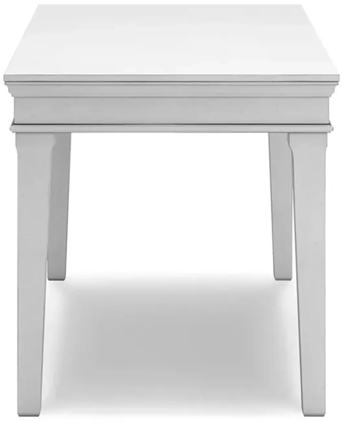 Kyni 63 Inch Home Office Desk, Modern Rectangular White Pine Wood Finish - Benzara