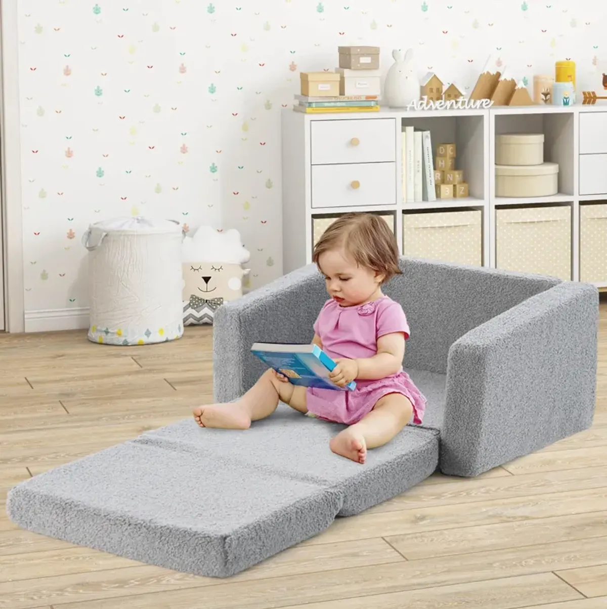 2-in-1 Children's Convertible Sofa to Lounger