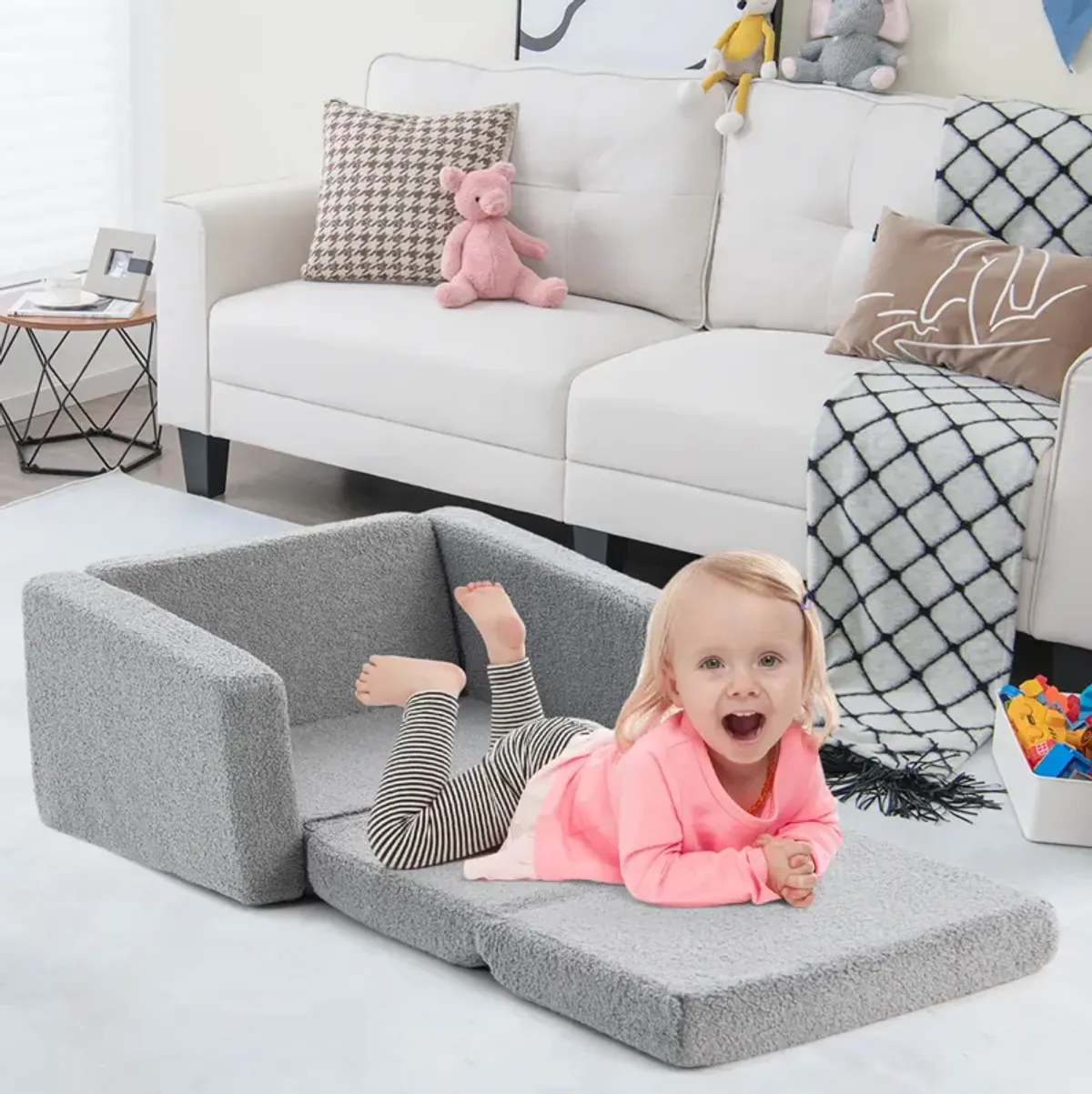 2-in-1 Children's Convertible Sofa to Lounger