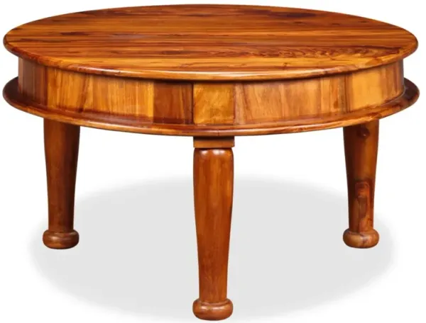 vidaXL Coffee Table Solid Sheesham Wood 27.6"x27.6"x15.7"