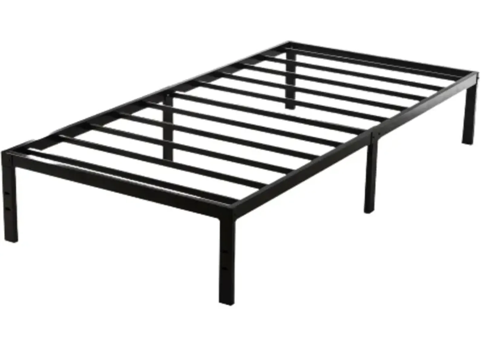 Hivvago Twin XL Study Black Metal Platform Bed Frame - No Box-Springs Needed