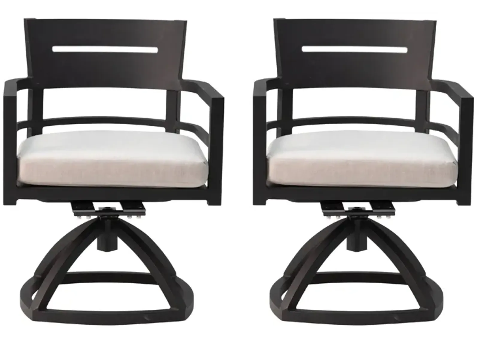 MONDAWE 2 Pieces Outdoor Patio Aluminum Swivel Rocker Chairs with Outdoor-grade Sunbrella Fabric Cushions,Ember Black