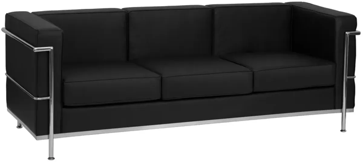 Flash Furniture HERCULES Regal Series Contemporary Black LeatherSoft Sofa with Encasing Frame
