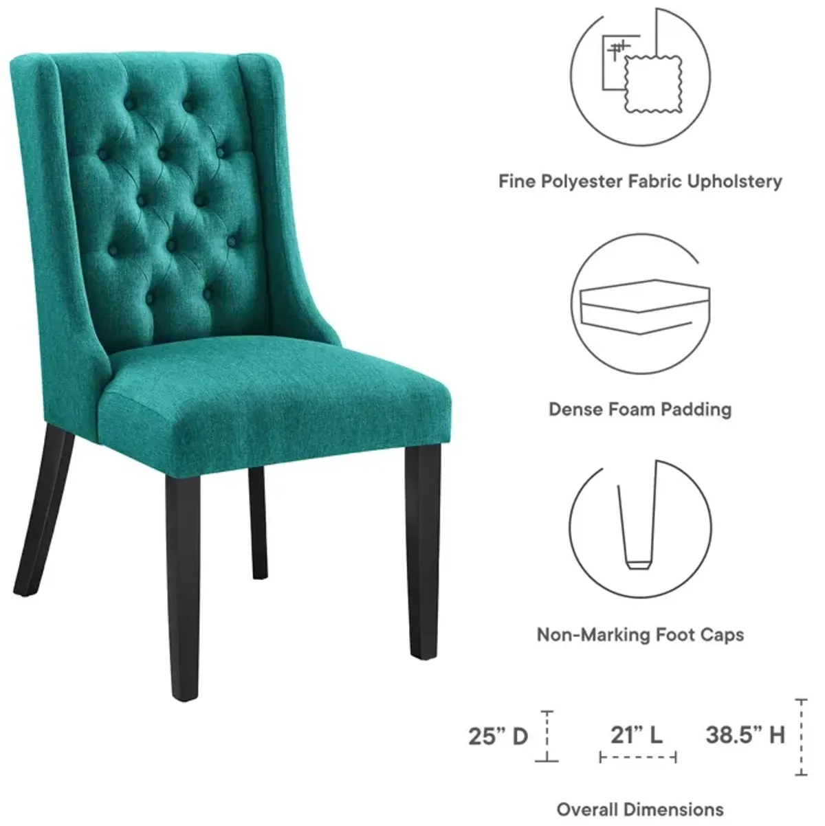 Baronet Button Tufted Fabric Dining Chair