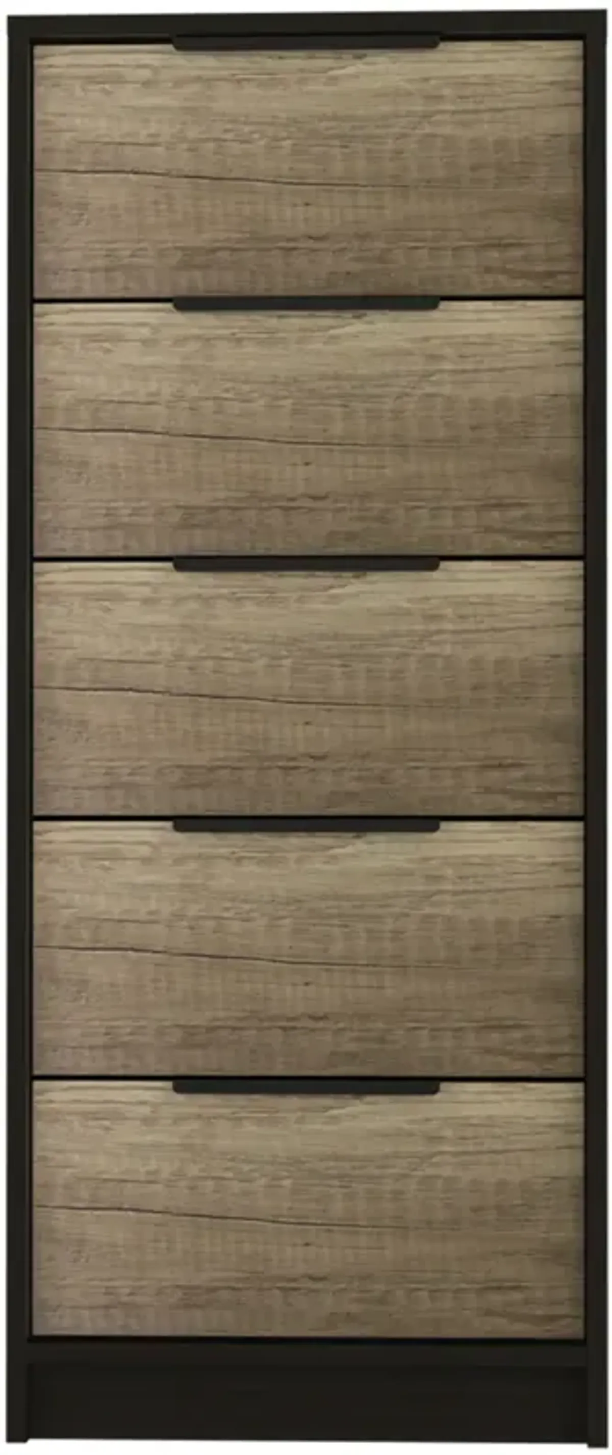 Kaia 5 Drawer Dresser, Vertical Dresser - Black Pine