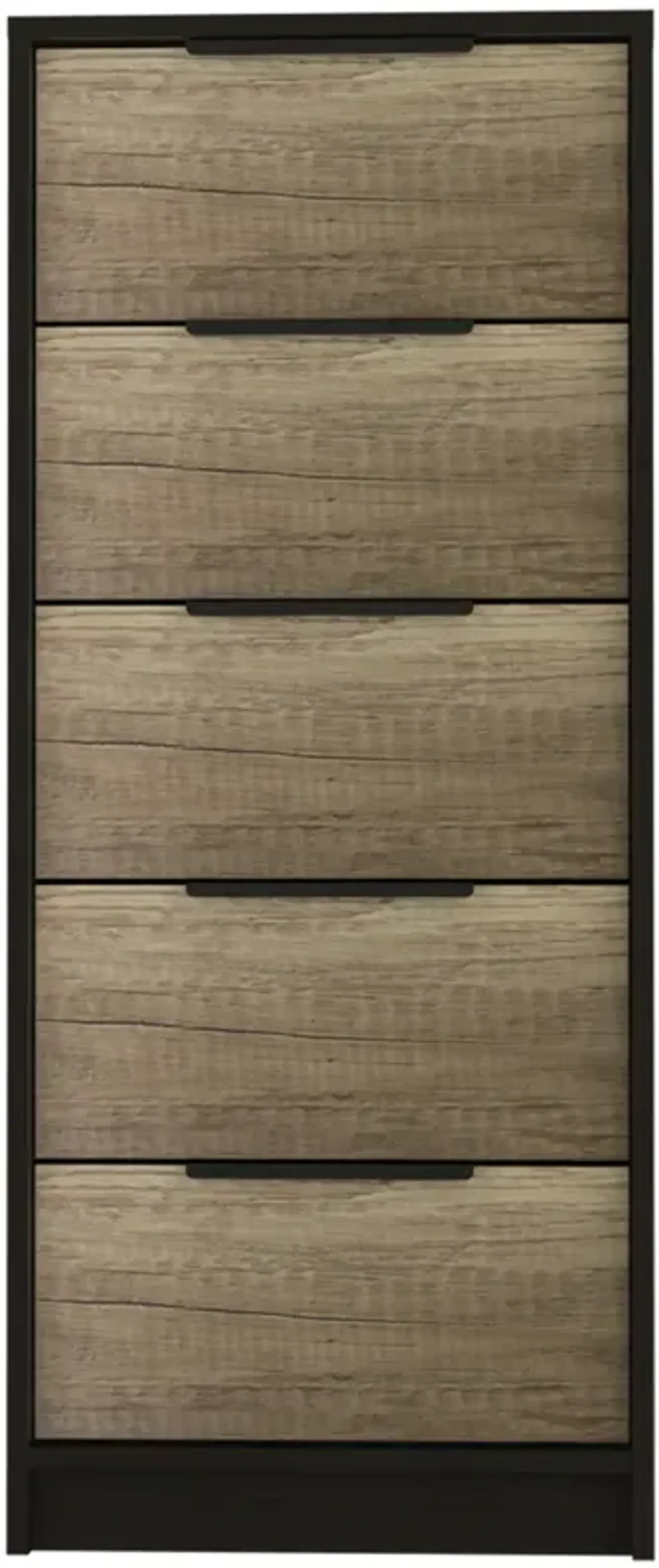 Kaia 5 Drawer Dresser, Vertical Dresser - Black Pine