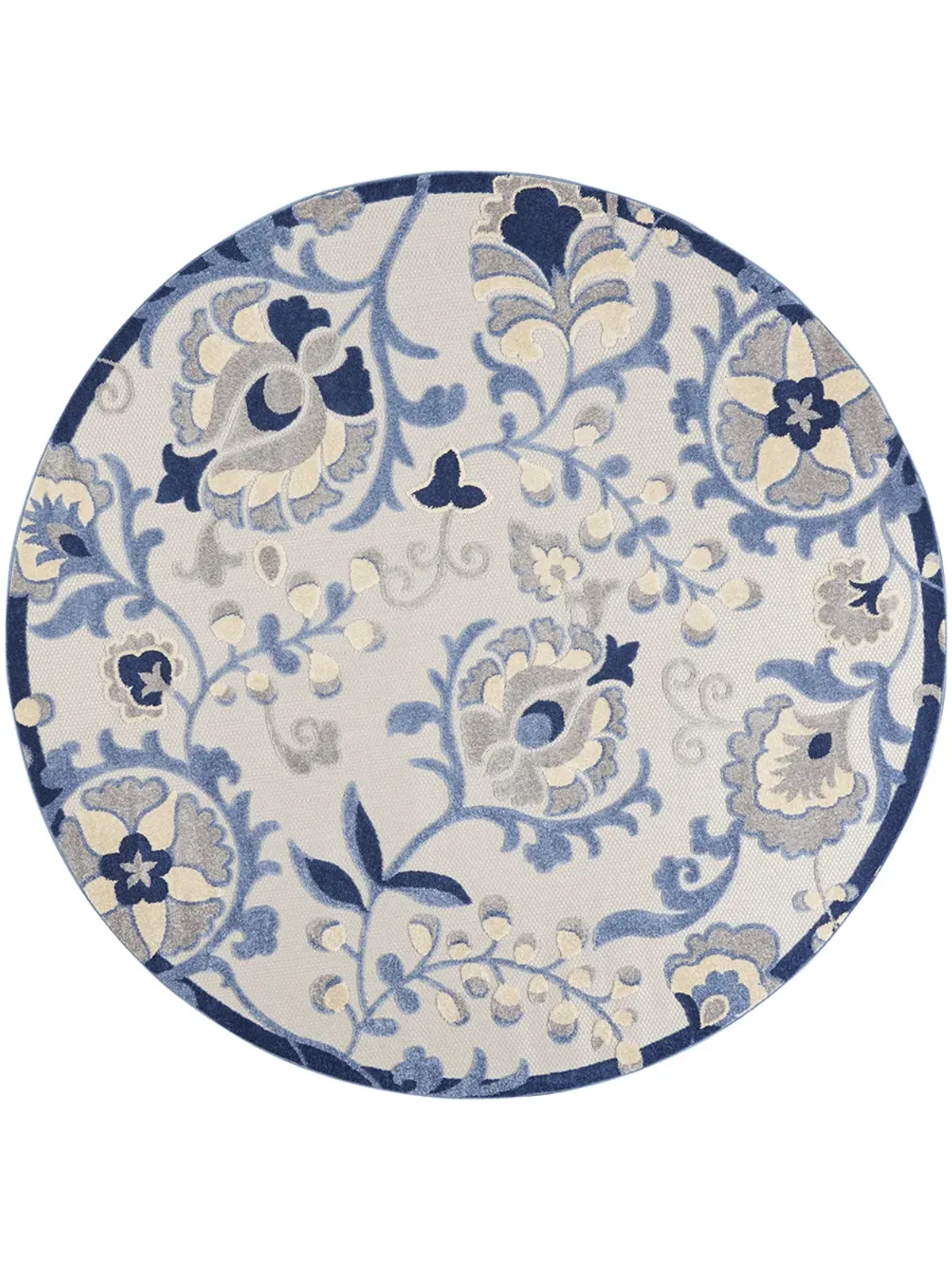 Aloha ALH17 Blue/Gray 5'3" x Round Rug