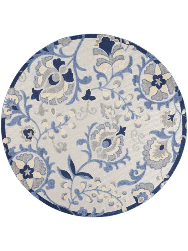 Aloha ALH17 Blue/Gray 5'3" x Round Rug