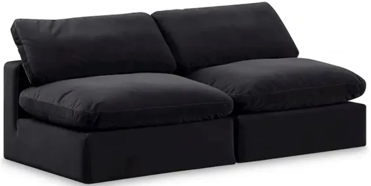 Meridian Furniture Comfy Black Velvet Modular Sofa