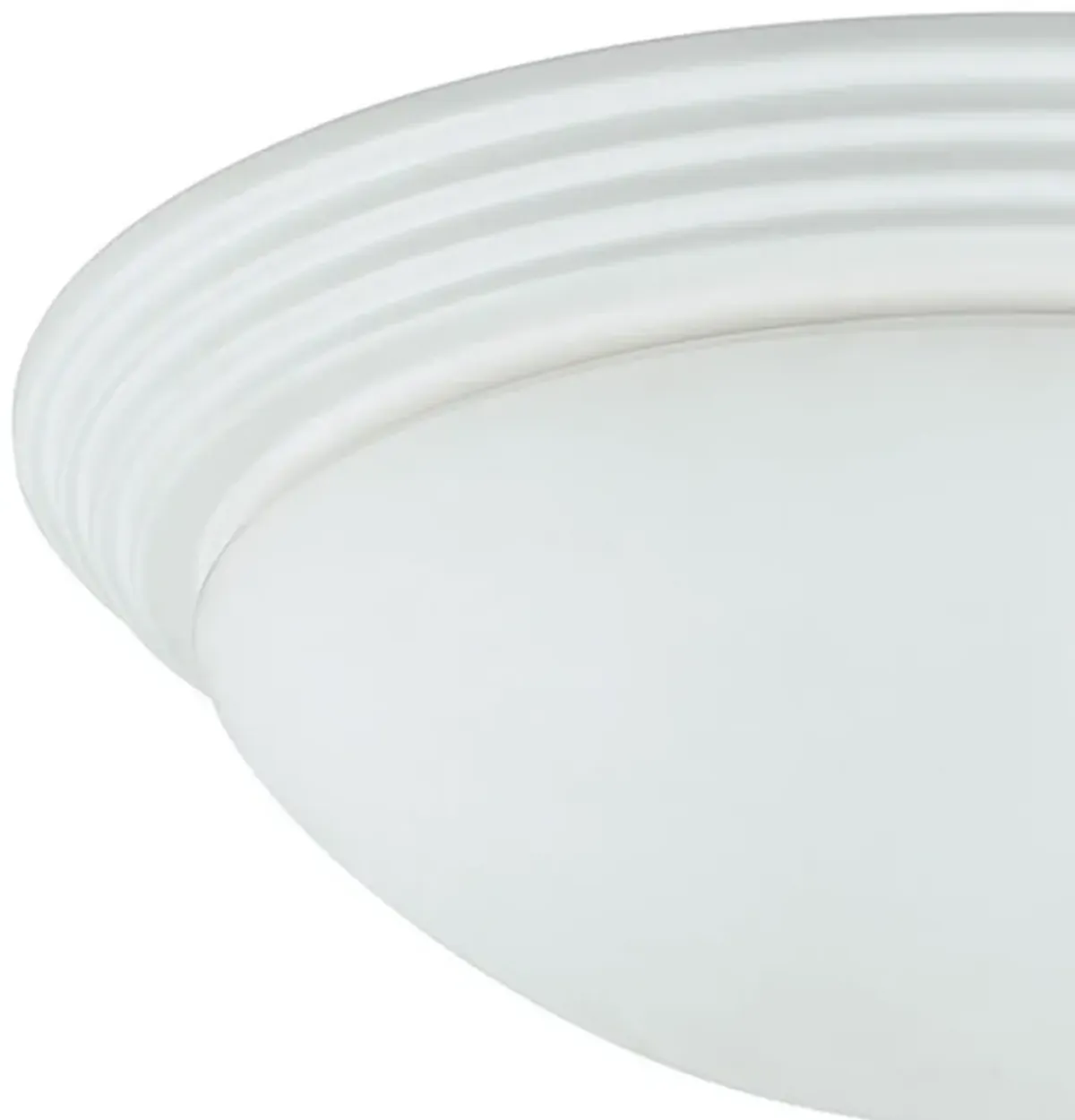 Dome Shaped Glass Ceiling Lamp with Hardwired Switch, White and Clear-Benzara