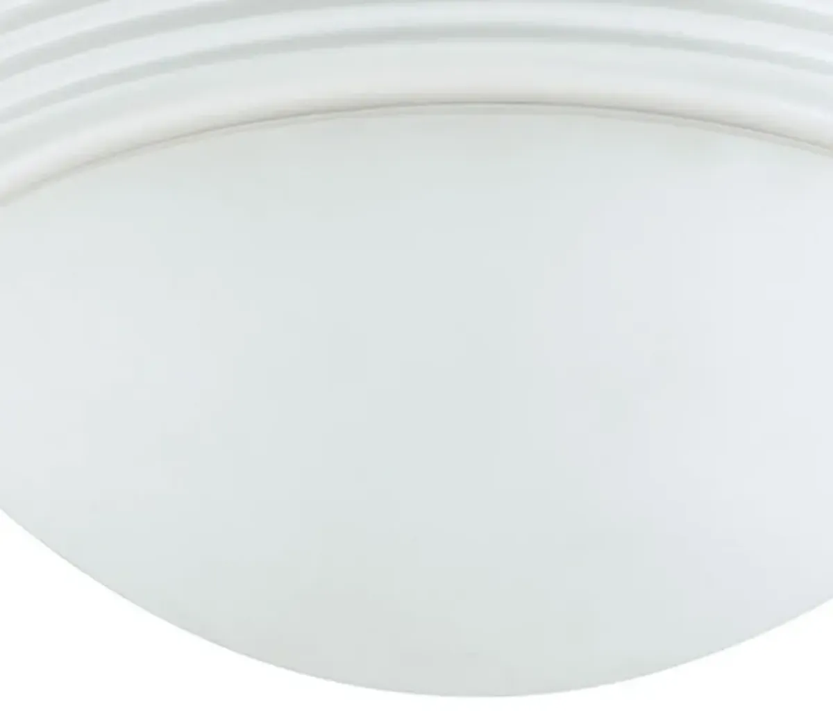 Dome Shaped Glass Ceiling Lamp with Hardwired Switch, White and Clear-Benzara