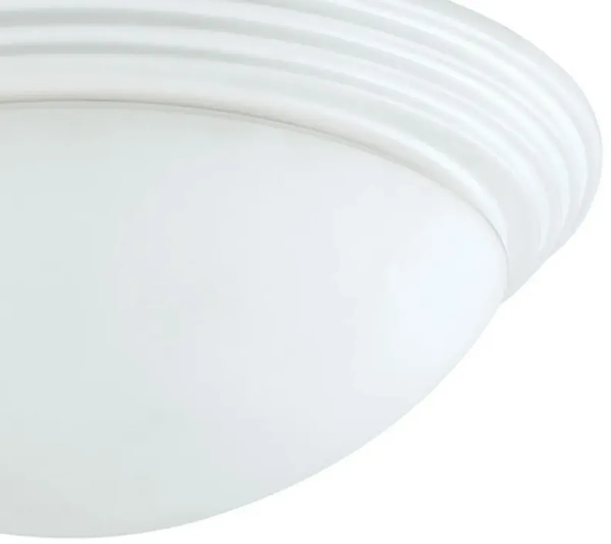 Dome Shaped Glass Ceiling Lamp with Hardwired Switch, White and Clear-Benzara