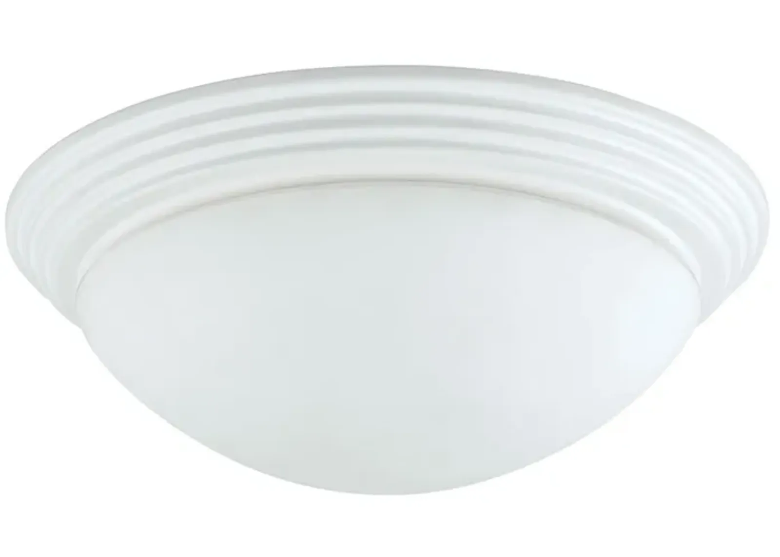 Dome Shaped Glass Ceiling Lamp with Hardwired Switch, White and Clear-Benzara