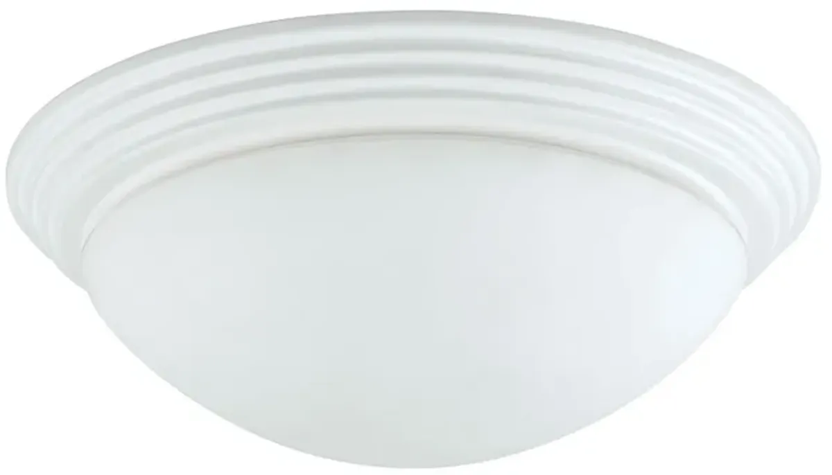 Dome Shaped Glass Ceiling Lamp with Hardwired Switch, White and Clear-Benzara