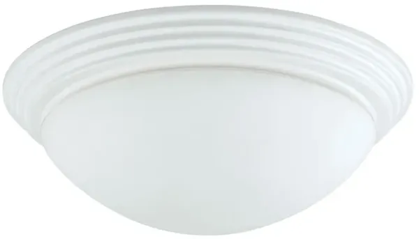 Dome Shaped Glass Ceiling Lamp with Hardwired Switch, White and Clear - Benzara