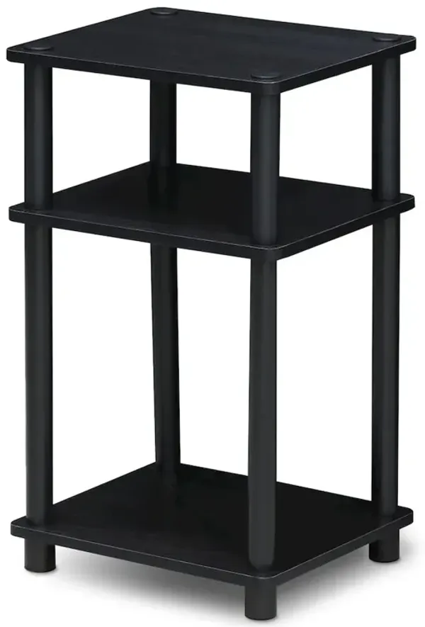 Just 3-Tier No Tools Tube End Table, Americano/Black