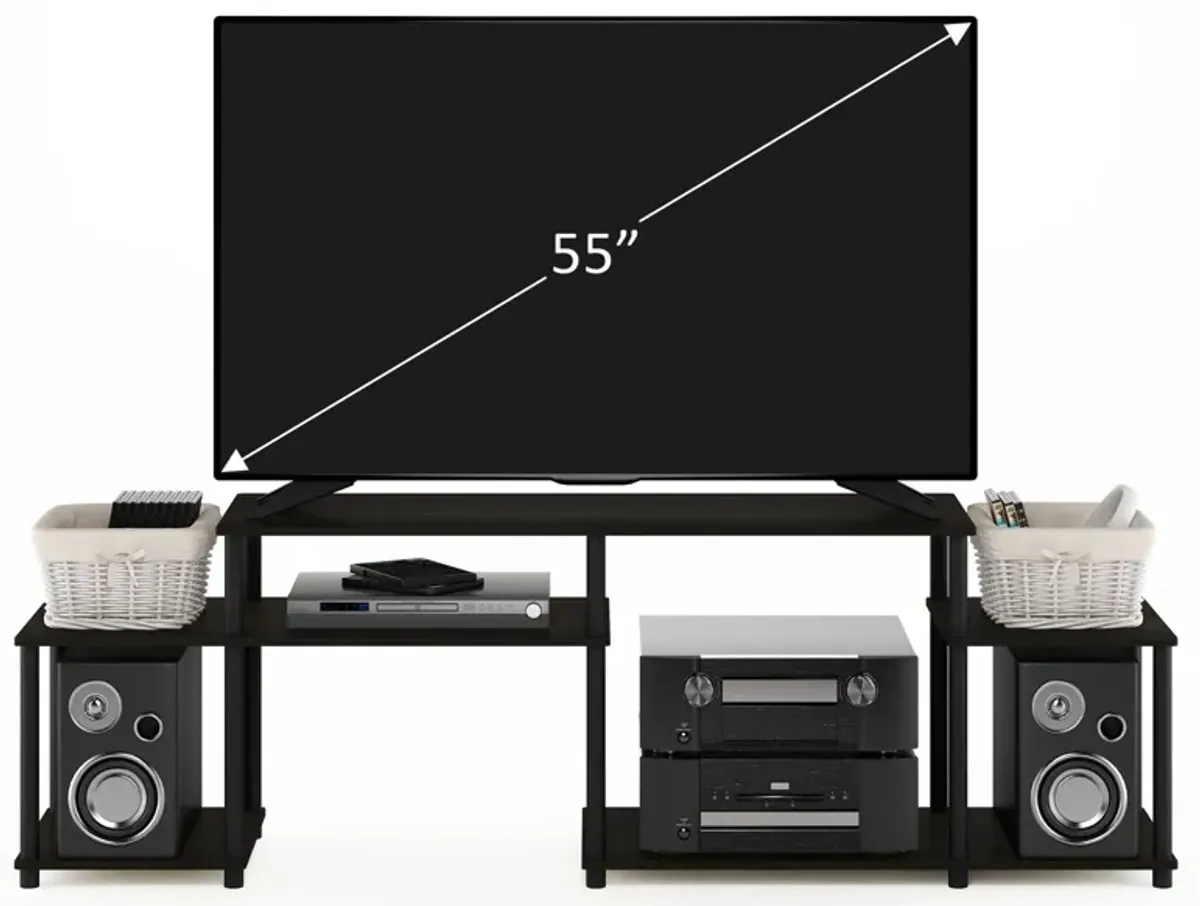 Furinno Furinno Turn-N-Tube Handel TV Stand for TV up to 55 Inch, Espresso/Black