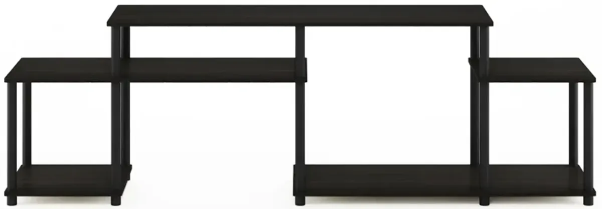 Furinno Furinno Turn-N-Tube Handel TV Stand for TV up to 55 Inch, Espresso/Black