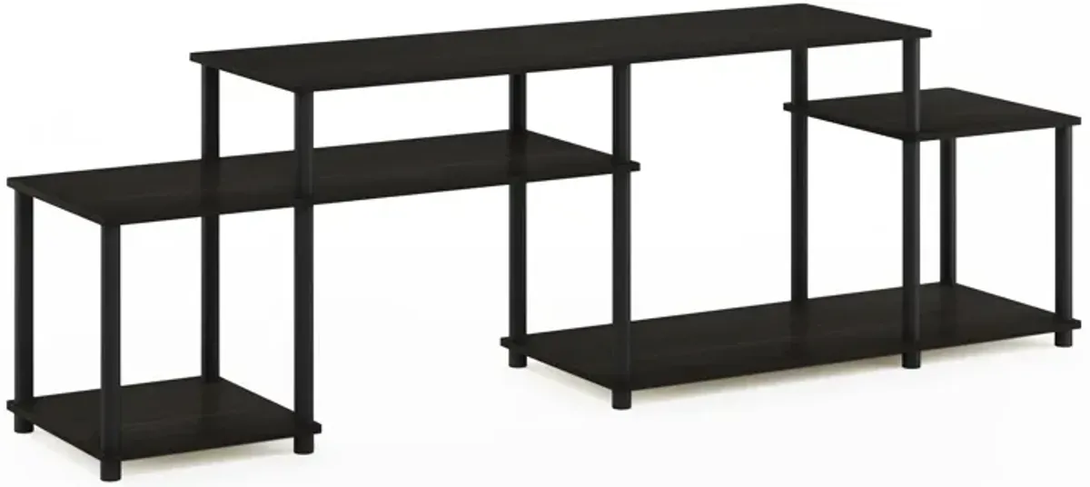 Furinno Furinno Turn-N-Tube Handel TV Stand for TV up to 55 Inch, Espresso/Black