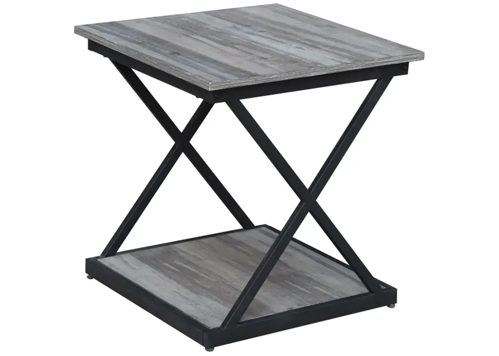 Homezia 20" Black And Brown Manufactured Wood Square End Table