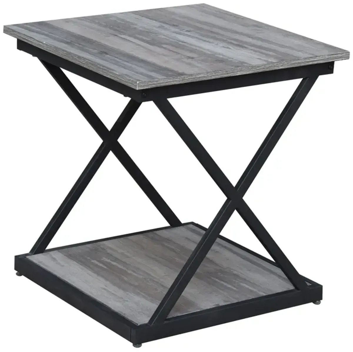 Homezia 20" Black And Brown Manufactured Wood Square End Table