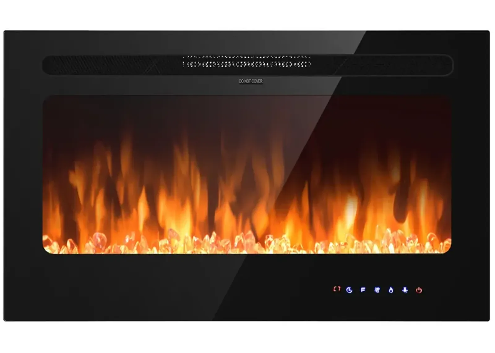 36 Inch Electric Fireplace Insert Wall Mounted with Timer