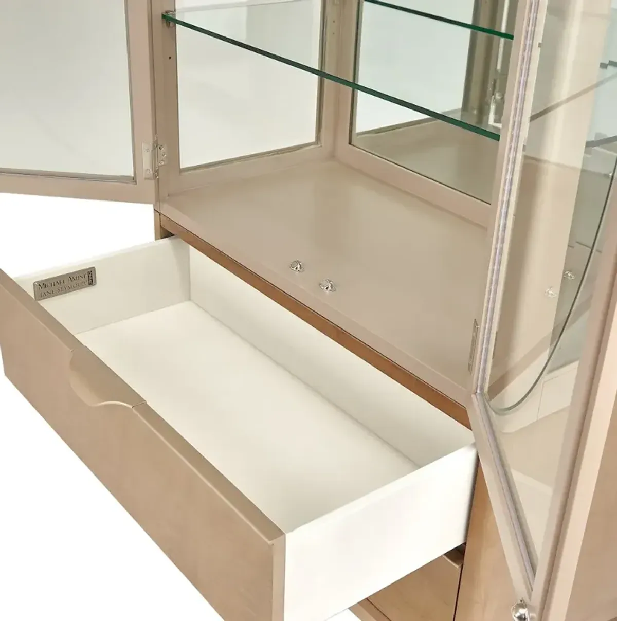 Michael Amini Malibu Crest Display Cabinet - Chardonnay