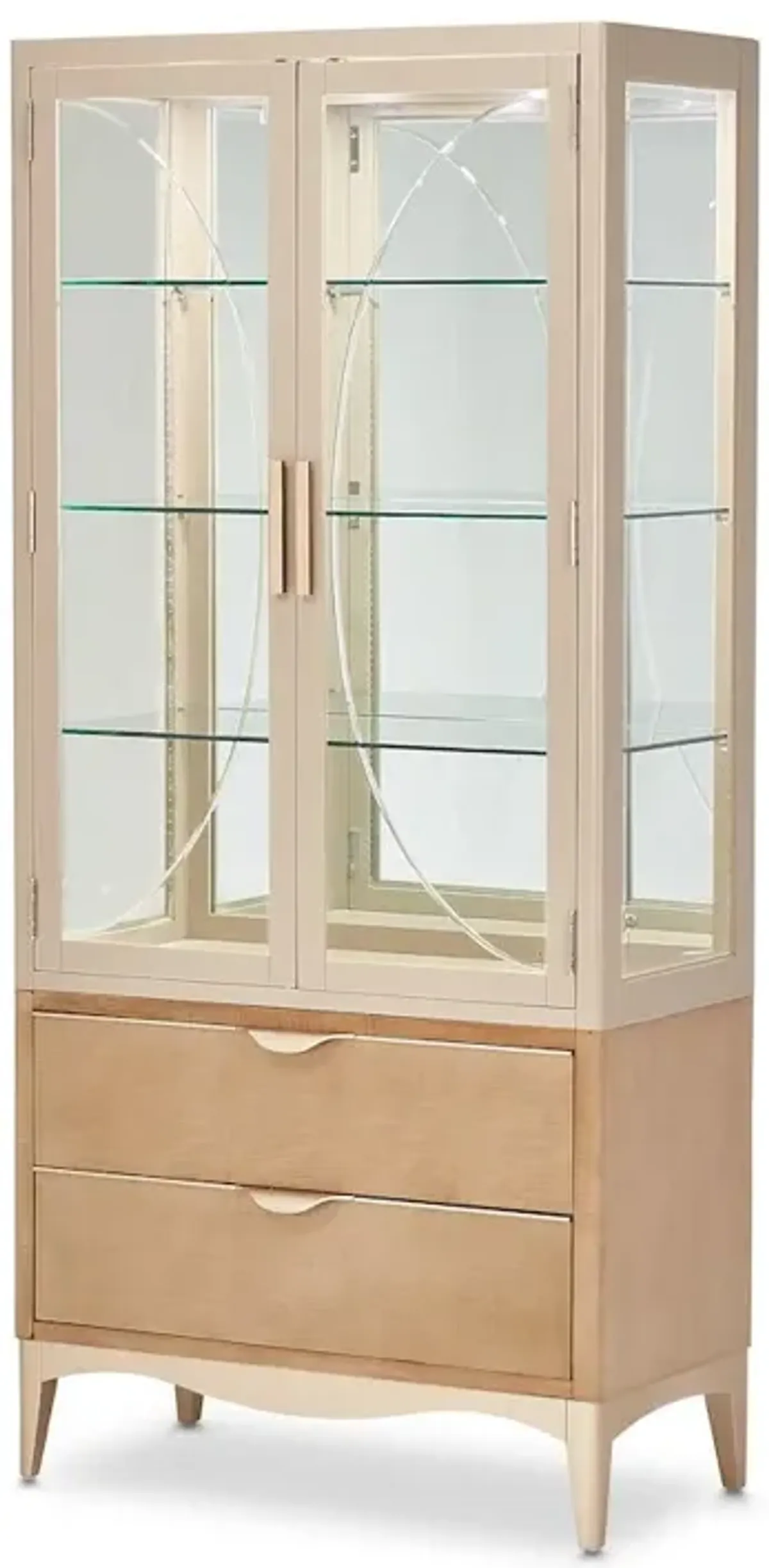 Michael Amini Malibu Crest Display Cabinet - Chardonnay