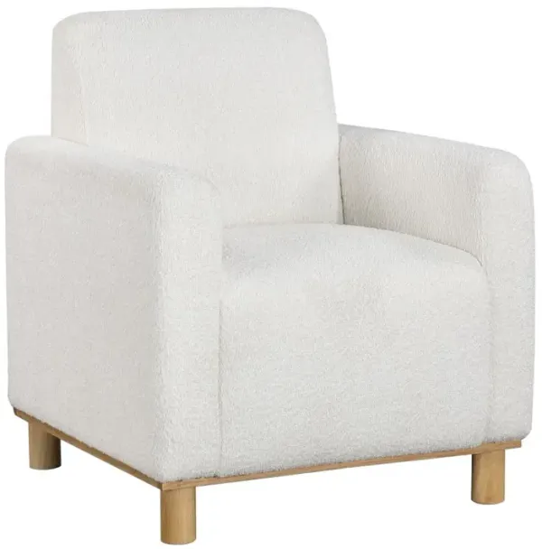 Maizie White Boucle Fabric Arm Chair