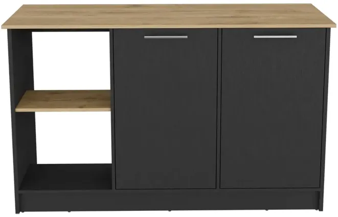 Kitchen Island Padua, Kitchen, Black / Macadamia