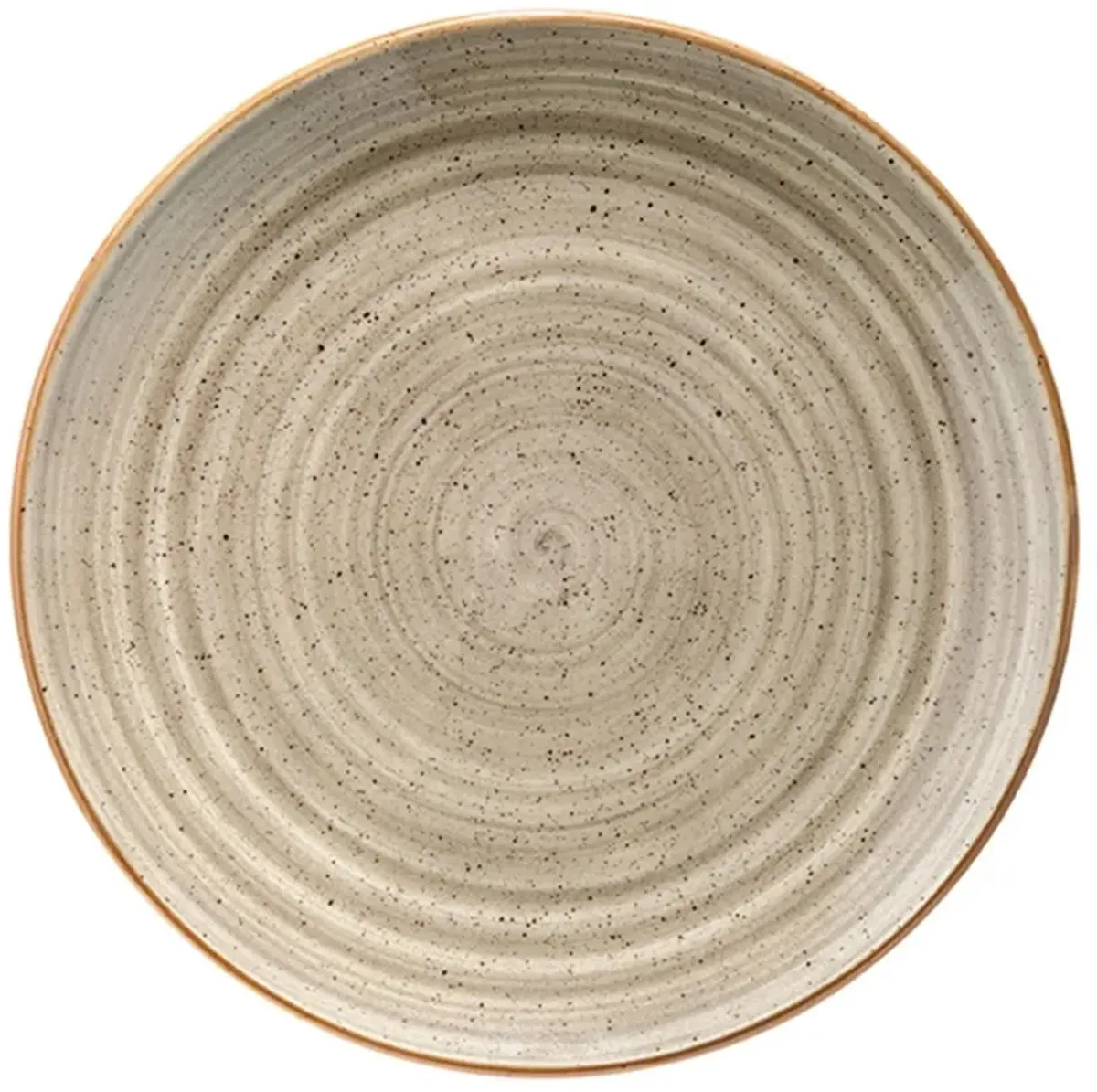 Terrain dia.12" Round Brown Porcelain Plate (Set of 4)