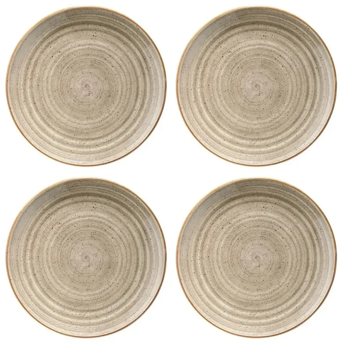 Terrain dia.12" Round Brown Porcelain Plate (Set of 4)