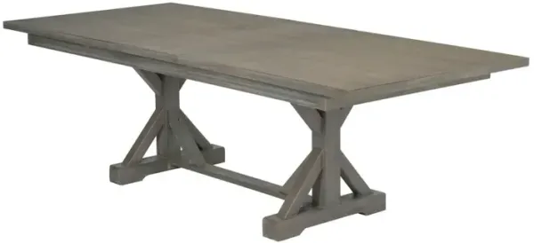 Best Quality Furniture 78-96 Extension Dining Table w/Center 18-Inch Leaf, Rustic Grey Color