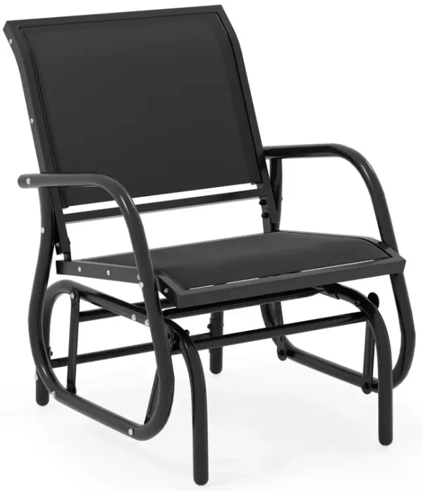 Heavy-Duty Outdoor Glider Chair – Rocking Swing Seat with Armrest for One