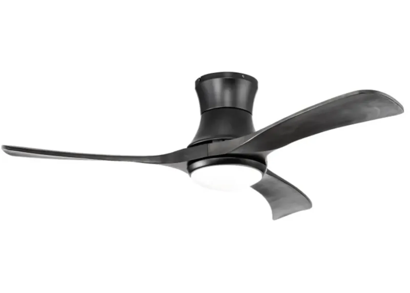 Hivvago 52 Inch Flush Mount Ceiling Fan with LED Light-Black